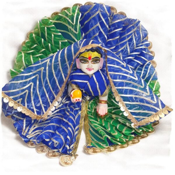 Beautiful Peacock color Poshak with Chunri for God Idols