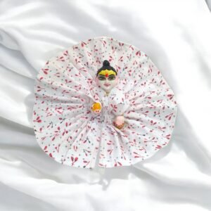 Cotton White Print Poshak for God Idols