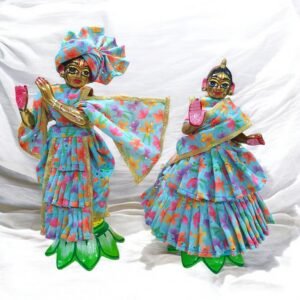 Double Frill Cotton Chikankari Poshak with Pagdi for RK