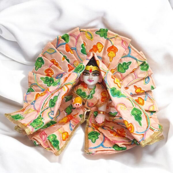 Thread Work Summer Poshak with Dupatta for God Idols - Image 5