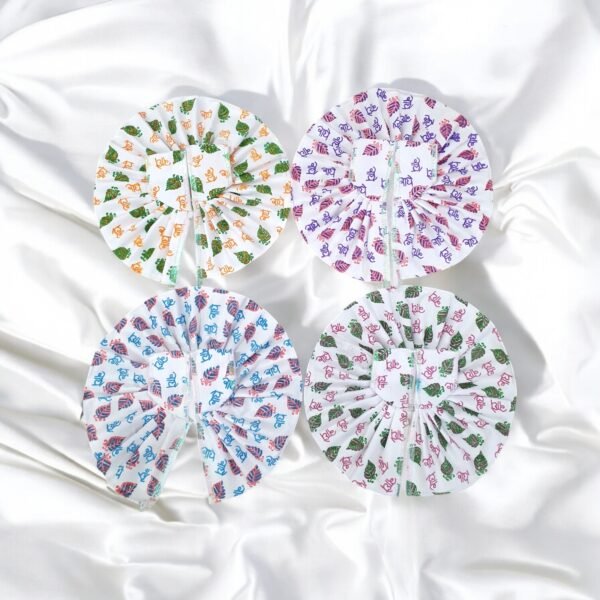 Radhe Print  White Cotton Poshak for God Idols - Image 2