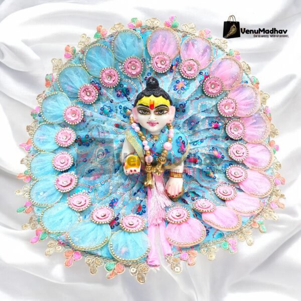 Premium Quality Sequence Fabric Designer Poshak with Dupatta for God Idols - Image 2