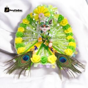 Parrot Green Patka Theme Beautiful Peacock Designer Poshak with Pagdi for God Idols
