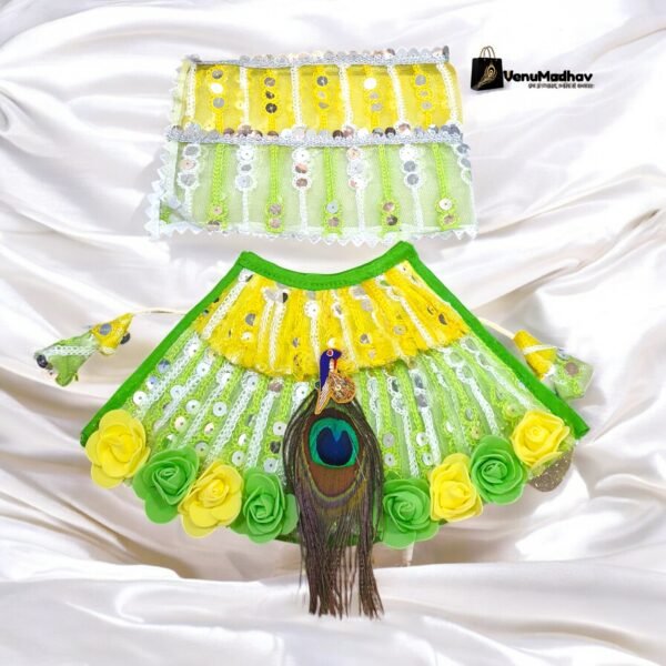 Parrot Green Patka Theme Beautiful Peacock Designer Lehnga Patka