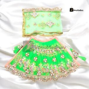 Neon Green Premium Fabric Designer Lehnga Patka