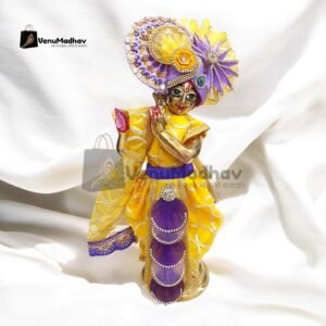 Yellow Purple Peacock Theme Designer Dhoti Patka for Krishna