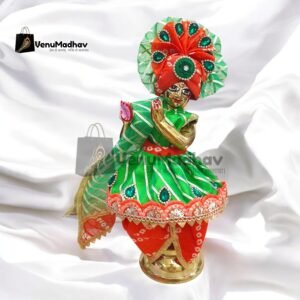 Green-Orange two sided lehnga Designer Dhoti Patka for Krishna
