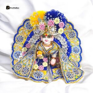 Handwork design - Yellow Blue Premium Poshak for God Idols