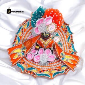 Handwork design - Orange Premium Poshak for God Idols