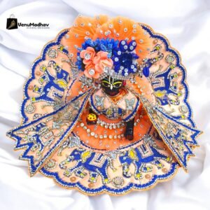 Handwork design - Orange Elephant Theme Premium Poshak for God Idols