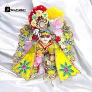 Handwork design - Yellow with red Premium Poshak for God Idols