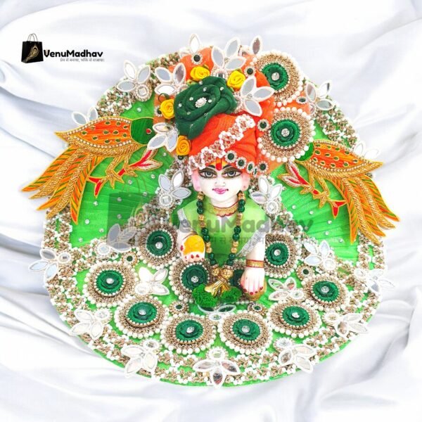 Parrot Theme in Parrot color Premium Designer Poshak with Pagdi for God Idols