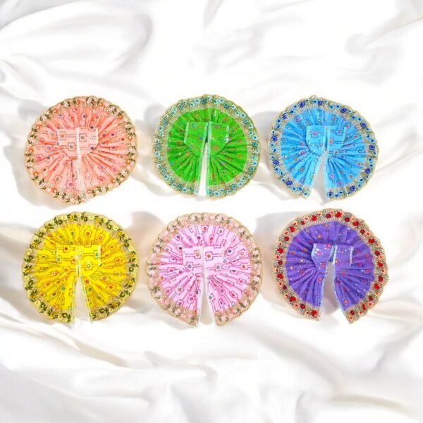 Fancy Lace Mirror Poshak for God Idols - Image 2