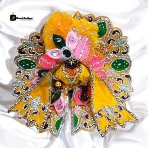 Handwork design - Yellow with pink Premium Poshak for God Idols