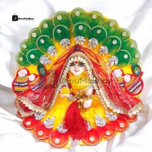 Makhan Matki Design poshak with Dupatta for God Idols