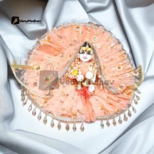 Soft Peach Designer Poshak with Dupatta for Radha Rani