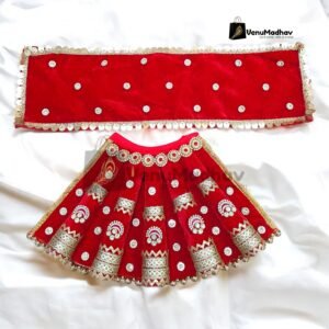 Red Velvet Heavy Designer Lehnga Patka