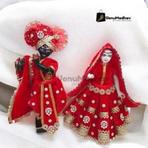 Red Velvet Heavy Designer Poshak with Pagdi & Dupatta for RK