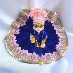 Blue with Lace Velvet Poshak with Pagdi and Patka