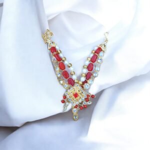 Red Fancy Nug-Moti Mala/Haar-4inch Length- ML-220