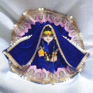 Blue with Lace Velvet Poshak with Chunri and Patka