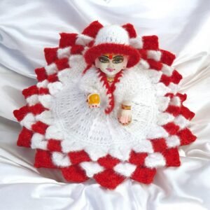 White color design Woolen poshak with cap for God idols