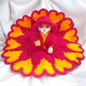 Rani pink color design Woolen poshak with cap for God idols