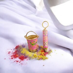 Premium Quality Metal Meenakari Holi Festival Balti Pichkari Toy Set for Laddu Gopal Ji