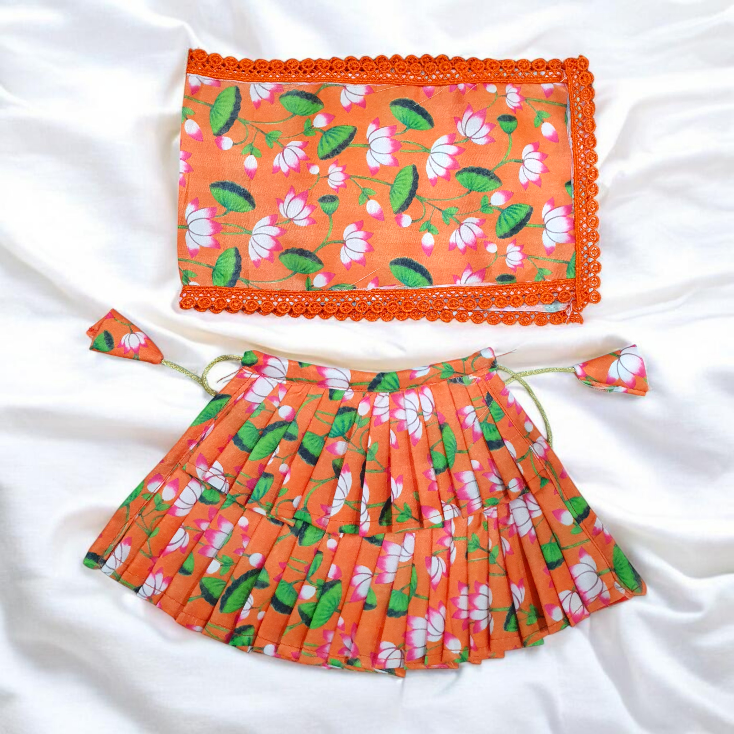 Pichwai print Lehnga Patka For God Idols - Image 7