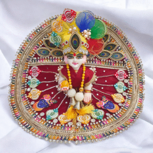 Maroon Designer poshak with Pagdi for God Idols