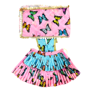 Butterfly print Lehnga Patka For God Idols