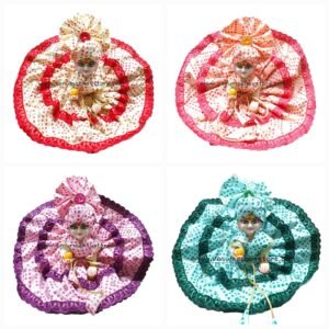 Cotton Bandhani Double Frill Without Bukram Poshak with Pagdi