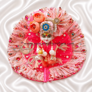 Coral Red Heavy designer double frill  Poshak with Pagdi Patka