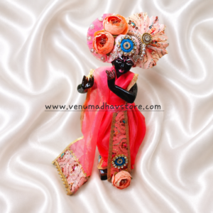 Coral Red Heavy designer Dhoti Patka