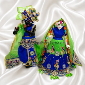 Blue Parrot color Peacock Theme Heavy designer RK Poshak with Pagdi & Dupatta
