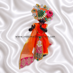 Heavy designer double frill lace Orange Dhoti Patka