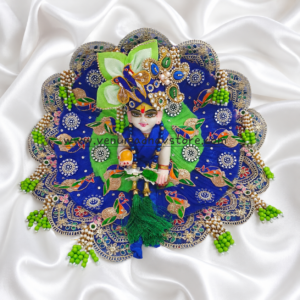 Blue Parrot color Peacock Theme Heavy designer Poshak with Pagdi Patka