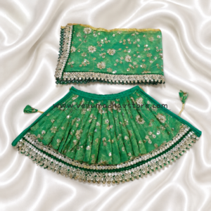 Green Shimmer designer Lehnga Patka