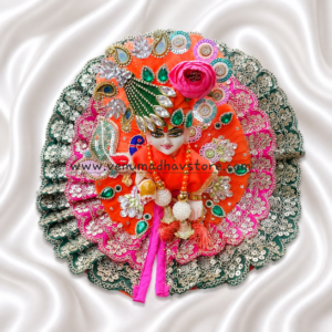 Heavy designer double frill lace Orange Poshak with Pagdi Patka