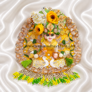 Yellow Heavy Designer Swan Theme Poshak with Pagdi Patka